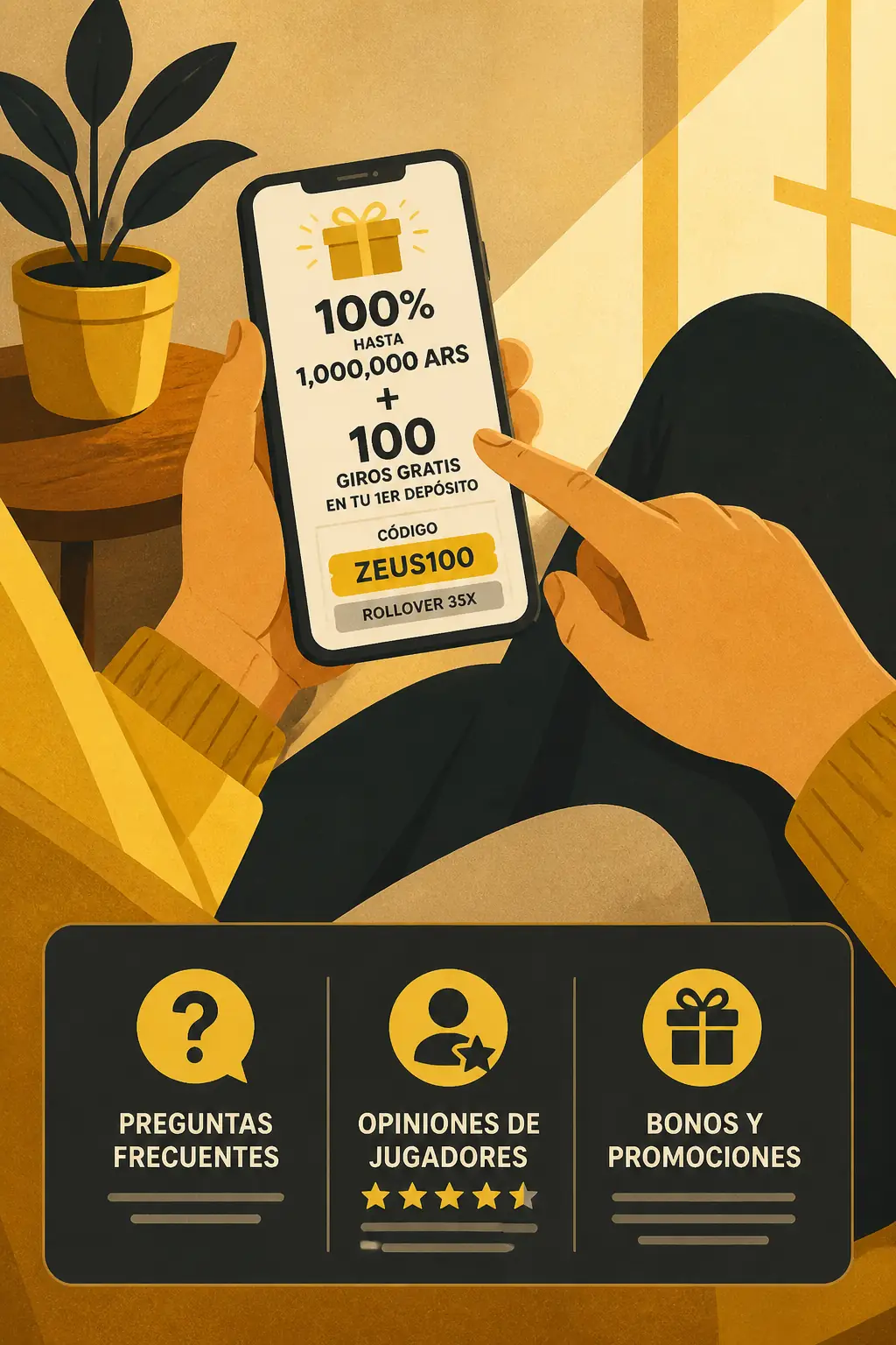 Bono de Bienvenida Casino Zeus – 100% hasta 1,000,000 ARS visual guide for Casino Zeus